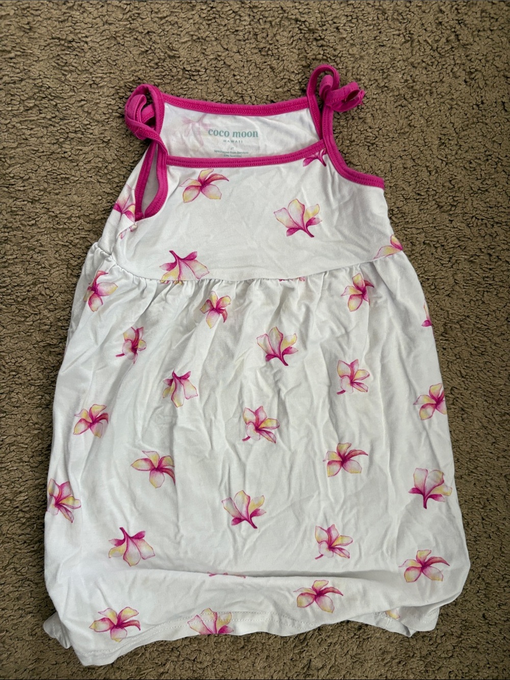 💓Cocomoon White Floral Tank Dress with Plumeria Blooms💓